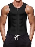 Bingrong Herren Fitness Shape Shirt Figur formend Training Achselshirts Weste Sauna Schwitzeffekt Tank Top stark formend Gym, XL, Schw