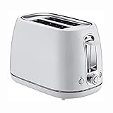 DHZYY Toaster, multifunktionale Edelstahl-Hausfrühstücksmaschine 2 Scheibe, 6 Geschmacksstufen einstellbar, mit Wiedererweihr/Abtau- / Abbrechen-Funktion, 750W, mit Grill, Brotzang