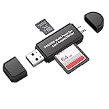 SD Micro SD Kartenleser, USB 2.0 Kartenlesegerät Multifunktions Micro USB OTG Adapter für SDXC, SDHC, SD, MMC, RS-MMC, Micro SDXC, Micro SDHC Karte UHS-I Karten Notebooks und Tab