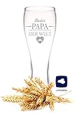Leonardo Weizenglas mit Gravur - Bester Papa der Welt - Geschenk für Papa ideal als Vatertagsgeschenk 0,5l Bierglas Weizenbierglas als Geburtstagsgeschenk für M
