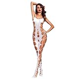 Hanomes Reizvoller Jumpsuit Damen Bodysuit Reizvolles Pullover Overall TeddybäR WäSche Backless Babydoll Frauenunterkleidung Perspektiv Uniform verführerische sexy D