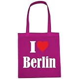 Tasche I Love Berlin Größe 38x42 Farbe Pink Druck W