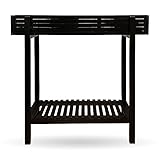 LIVIcom Hochbeet 75cm schwarz - Holz Blumenkasten für draußen Balkon oder Garten - Blumentopf Blumenkübel Zinkwanne Pflanzenkasten - schmales Mini Plfanzwanne Balkonhochbeet Gemüse B