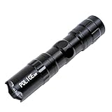 Aunye 3W Police LED Taschenlampe Extrem Hell Mini Klein LED Taschenlampe, Wasserdichte Mini Taktische Flashlight für Camping, Wandeln, Outdoor und Notfälle, 1 AA Batterien(Ohne Akku) (Schwarz)