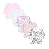 TupTam Baby Mädchen Langarmshirt Sterne 5er Pack, Farbe: Farbenmix 4, Größe: 56