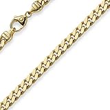 5mm Panzerkette Kette Collier diamantiert, 750 Gold Gelbgold massiv, 60