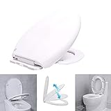 WC Sitz, Premium Toilettensitz mit Softclose Absenkautomatik für leichte Reinigung, Antibakteriell Klodeckel aus Duroplast, Toilettendeckel, WC deckel, O Form Weiß Toilettensitz (Klassisch)