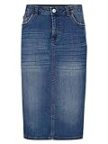 Dress in Damen Gerade Knielange Jeansrock in Blue bleached aus Baumwolle in moderner Waschung