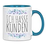 wowshirt Tasse Ich Hasse Kunden Spruch Arbeitskollege Büro Job Arbeit Chef, Farbe:White - Light B