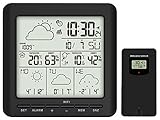 infactory Funkwecker: WLAN-Funk-Wetterstation mit Außensensor, LCD-Display, Wettertrend, App (Wetterstation mit Vorhersage)