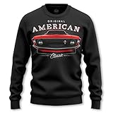 GTO Clothing 1969 Mustang Men's Sweatshirt Black | S-3XL | Made in The EU | Muscle Car Fan Art Gift Idea, 2XL, R