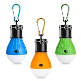 Winzwon Campinglampe, LED Camping Laterne, Tragbare Zeltlampe Laterne Glühbirne Set-Notlicht COB 150 Lumen Wasserdicht Camping Licht für Camping Abenteuer Angeln Garage Stromausfall (Pack of 3)