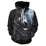 NHhuai Sweatshirt Oversize Sweater Winterpullover Strickpullover für Männer 3D-Street-Trend-Druck