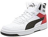 PUMA Unisex Rebound Joy Sneaker, Weiß Schwarz High Risk Rot, 48.5 EU