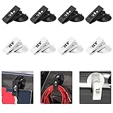 WENRERO 8 Stück Saugnapf Clip Saugnapf mit Klammer 4 weiß Clip mit Saugnapf 4 Schwarz Saugnapfclip 3 x 3,5CM Kunststoff Saugnapf Klammer Saugstark Wasserdichte Saugnapf mit Clips für Bad, Küche, Bü