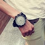 GKXAZ Unisex Damen Herren Armbanduhr Sportuhr Outdoor Fashion-Quarz-Uhr Große rundes Zifferblatt Armbanduhr (Color : White)