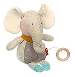 SIGIKID 42674 Spieluhr Elefant Gold Collection Mädchen und Jungen Babyspielzeug empfohlen ab Geburt grau/b