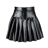 Kaerm Damen Wetlook Leder Bodycon Rock Kurz Sexy Minirock Metallic Glitzer Stretch Schwarz High Waist Bleistiftrock Lack Latex Eng Elegant Schwarz D XXL