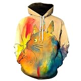 XIU Hoodie, Kapuzenpullover Hoodie, Deadpool Mein Nachbar Totoro, Print, lose Kapuzen Hoodie -LMWY326_XXXL
