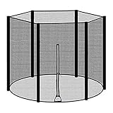 Trampolin Sicherheitsnetz, Trampolin Ersatznetz Rundes Schutznetz Für Gartentrampolin 6/8/12 Stangens, Langlebiges Sicheres Nylon Trampolin Schutznetz Mit Reißverschluss ( Color : 183cm 6 Stangen )