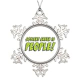 DKISEE Christmas Trees Decorated Soylent Green is People Pictures of Snowflake Ornament 3 inches Aluminum Metal Christmas Ornament Keepsak