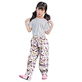 ROERDTRY Regenhose Kinder (2Y-10Y) Cartoon-Druck Wasserdicht Regendicht Schneedicht Regenhose Atmungsaktive Outdoorhose Kinder Jungen Mädchen Regenhose Wasserdichter Schlamm Atmungsaktiv H