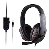 Color Yun Kabelgebundene Gaming-Kopfhörer Bass-Stereo-Headsets mit Mikrofon für PS4 für Xbox-ONE (Schwarz)