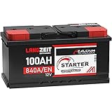 LANGZEIT Autobatterie 100AH 12V Batterie 30% mehr Startleistung ersetzt 88Ah 90Ah 92Ah 95Ah 100
