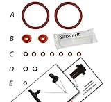 Wartungsset für Jura Impressa Brühgruppe mit Drainageventil | AEG Krups | Dichtungsset (EPDM & VMQ) | mit Silik