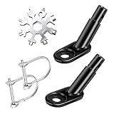 CJBIN Fahrradanhänger Kupplung, 2 Kupplung für Fahrradanhänger mit 2 Icherungsstift und 18 in 1 Schneeflocke Multi-Tool, Aluminiumlegierung Fahrrad Anhängerkupplung für Kinderanhänger, Hundeanhäng