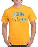 Comedy Shirts - Resting Witch face - Herren T-Shirt - Gelb/Blau-Braun Gr. M