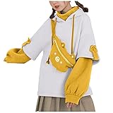 RKaixuni Damen Teenager Frauen Mädchen Kawaii Anime Kordelzug Braunbär Hoodie, Oversize Kapuzenpullover Sweatshirt Langarmshirt Hoodiejacke Winterjacke Wintermantel, Drippy H