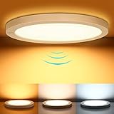 Deckenleuchte mit Bewegungsmelder 12 W, LED Deckenlampe mit Bewegungsmelder, IP44 Wasserfest Einbauleuchte LED Küchenlampe Badezimmerlampe, Farbtemperatur Einstellbar 3000K / 4000K / 6500