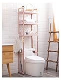 XWDQ Metallo Kunststoff 3-Tier-freistehender Toilettenständer Multifunktions-einstellbares Badezimmer Lagerregal-Toilettenregal Space Waschküche Badezimmer (Color : Pink, Größe : 19.1x10.2x68.5 inch)