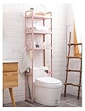 XWDQ Metallo Kunststoff 3-Tier-freistehender Toilettenständer Multifunktions-einstellbares Badezimmer Lagerregal-Toilettenregal Space Waschküche Badezimmer (Color : Pink, Größe : 19.1x10.2x68.5 inch)