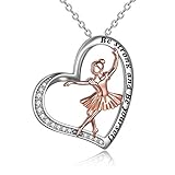 YFN Ballett Halskette Geschenke für Mädchen Sterling Silber Tanz Halskette Schmuck für Frauen Tochter T