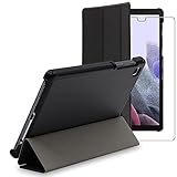 ebestStar - kompatibel mit Samsung Galaxy Tab A7 Lite 8.7 Hülle T220 T225 Smart Cover [Ultra Dünn] Schutzhülle Etui, Ständer Case, Schwarz + Panzerglas Schutzfolie [Tab: 212.5 x 124.7 x 8 mm, 8.7'']