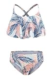 Moon Tree Mädchen Bikini Badeanzug Rüschen Hawaiian Badeanzug Strand Regenbogen, Palm Tree/Two Piece, 9-10 J