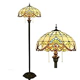 CGSJG Stehleuchte 16-'Tiffany europäische Stil hochwertige gelbe barock Glas stehleuchte Reine vertikale Lesung Lampe for Studie Wohnzimmer Schlafzimmer Dek