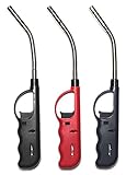3stk. Stabfeuerzeug Feuerzeug'Flexa' Gas XXL flexibel biegsam 28,5 cm lang +1x (Konsumany® Stab- Stumfeuerzeug 12,5 cm Lang)