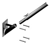 GAH-Alberts 639822 Fahnenmast mit Wandhalterung zylindrische Form Stahl roh, Oberfläche: sendzimirverzinkt, Gesamthöhe 3000 mm Rohr-Ø 42 mm, weiß kunststoffb