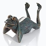 Wasserspeier Figur Frosch aus Kunststein - (L x B x H): ca. 355 x 205 x 240 mm - Schlauchanschluss 13 mm - Schlauchlänge ca. 1,4 m - Wassergarten Dekoration Teichfigur, esotec 100731