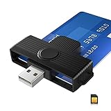 Pubioh USB Chipkartenleser Elektronischer ID Kartenleser und CAC Smart Card Reader DOD Military USB Kartenleser SIM IC Bank Kartenleser Kompatibel Con Windows (32/64bit) XP/Vista/7/8/10 und Linux