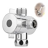 1 Pcs Handbrause Umsteller, 3 Wege Umschaltventil, Umstellventil Wasserhahn, Umschaltventil KüChe für Toiletten, Badezimmer, KüChe, Duschspray, Duschsystem Ersatzteil, Chrom Poliert(Silber)