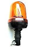 Rundumleuchte 12V / 24V H1 flexibler Fuss Rundumkennleuchte Warnleuchte gelb E9
