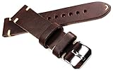 RIOS 1931 22mm Herren Leder Deutsch Uhrenarmband Vintage Pilot dunkel b