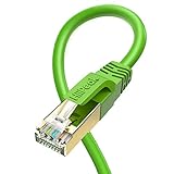 HiiPeak Netzwerkkabel Lan Kabel Cat 8 mit 40Gbps Ethernet Geschwindigkeit und 2000 Mhz Betriebsfrequenz, Rj45 Kabel mit vergoldeter Anschlüsse, Grün (1.5m, Grün)