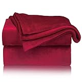 BEDSURE Decke Sofa Kuscheldecke rot - XL Fleecedecke für Couch weich und warm, Wohndecke flauschig 150x200 cm als Sofadecke Couchdeck