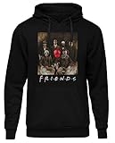 Uglyshirt89 Friends Horror Männer Herren Kapuzenpullover | Horror Halloween Nightmare Freddy Michael Myers Jason Clown (L)