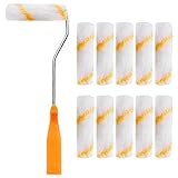 BoloShine 10 Stücke Farbroller Set, 4 Zoll Mini Wandmalerei Werkzeug Multifunktions Dekoration DIY Wand Roller Pinsel Set mit Praktisch Griff für Zuhause Büro Garten Boden Decke Tü